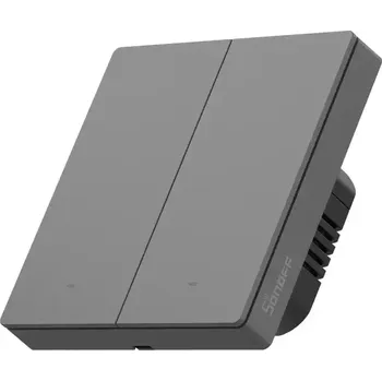 vypínač SONOFF SwitchMan Chytrý Nástěnný Vypínač M5 Matter, 2-tlačítko, 86 mm (EU typ), Tmavě šedý