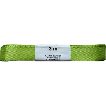 Stuha Stuha taftová APPLE GREEN jasně zelená 15mm x 3m (6,-Kč/m) (Stuha taftová, barva jasně zelená, odstín číslo 53 dle vzorníku, oboustranná, tkaním zesílené okraje, skládaná)
