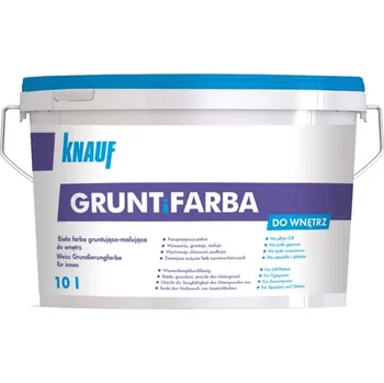 barva na zeď KNAUF GRUNTiFARBA – Bílá penetr. a malířská barva v jednom na sádrové omítky a sdk 10l