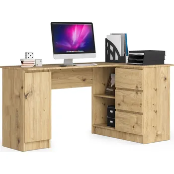 Psací stůl Rohový psací stůl B20 155 cm dub artisan pravý