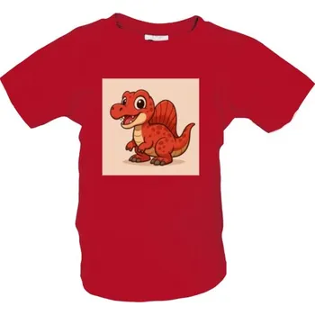 Pánské tričko Tričko s potiskem Malý spinosaurus červená dětské