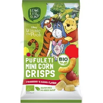 Chips LLS Bio Bezlepkový Winnie the Pooh kukuřičný snack s jahodovo-banánovou příchutí (30g)
