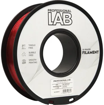 3D tisk Professional Lab Prof. Lab PETG 1 kg - TRANSPARENTNÍ ČERVENÁ (TRANSPARENT RED)