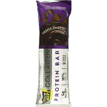 RiceUP! Bezlepková kolagenová proteinová tyčinka trojitá čokoláda bez přidaného cukru (50g)