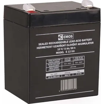 Záložní baterie Bezúdržbový olověný akumulátor 12V 5Ah faston 6,3mm