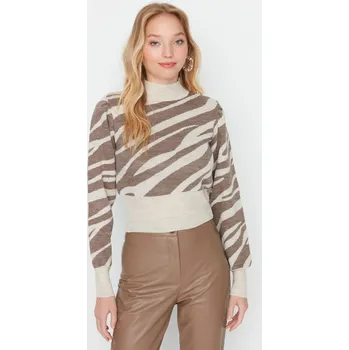 Dámský svetr Dámský svetr Trendyol Zebra Patterned Trendyol krémová 1652890
