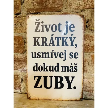 Plechová cedule Plechová cedulka - usmívej se