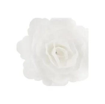Jedlá dekorace na dort Dekorace oplatková - Růže velká 55 mm, bílá, 3 ks