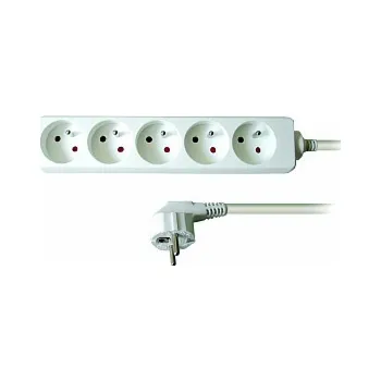 Napájecí kabel Solight prodlužovací přívod, 5 zásuvek, bílý, 1,5m - PP40