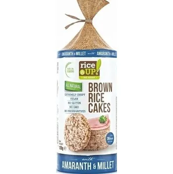 Potravina Rice Up Bezlepkové celozrnné rýžové chlebíčky s amarantem a jáhlami (120g)