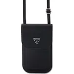 Guess PU Grained Triangle Logo Taška na Telefon Black