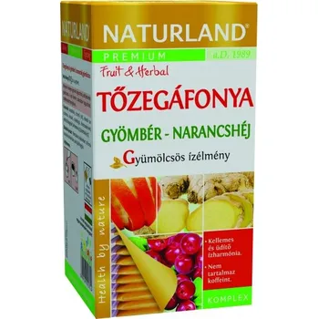 Sušené ovoce Naturland Porcovaný čaj brusinka, zázvor, pomerančová kůra (20ks)