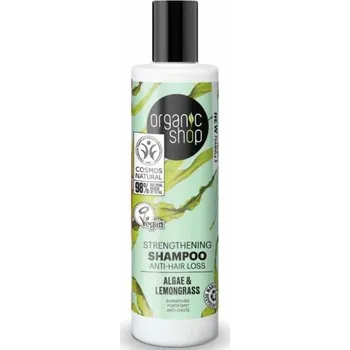 Šampon Organic Shop Posilující šampon proti vypadávání vlasů s řasami a citrónovou trávou (280ml)