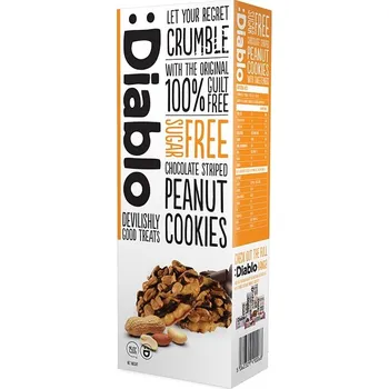 Diablo Cookies sušenky čokoládově arašídové bez cukru (150g)