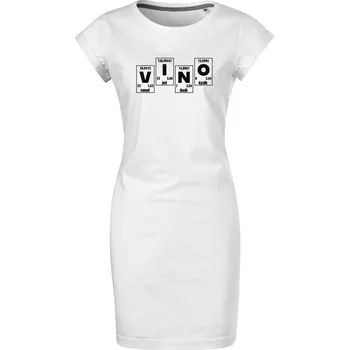 Dámské šaty Bavlněné letní šaty Prvky víno Velikost: S, Barva: Bílá