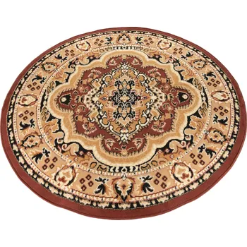 Koberec Makro Abra Kulatý koberec ATLAS E951A tmavě béžový Rozměr: průměr 80 cm