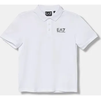 Dětská bavlněná polokošile EA7 Emporio Armani 7B000022.AF10378 bílá 00X, vel. 130