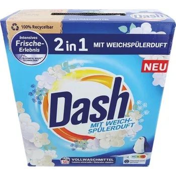 Přípravek na praní Dash 2v1 Prášek na praní s vůní aviváže XL 50 Pracích cyklů