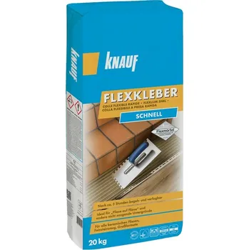 Průmyslové lepidlo KNAUF FLEXKLEBER SCHNELL – Rychletuhnoucí flexibilní cementové lepidlo 20kg