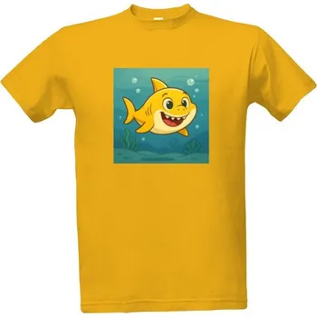Pánské tričko Tričko s potiskem Žralok žlutá baby shark pánské