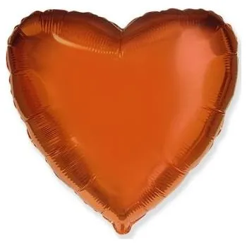 Balónek Flexmetal Balón foliový 45 cm Srdce oranžové - Valentýn / Svatba