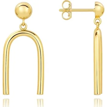 Módní doplněk Moderní zlaté visací náušnice JMG0048WGE13 + dárek zdarma