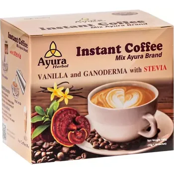 Instantní nápoj Ayura Instantní vanilkové cappuccino s ganodermou a stévií (10ks)