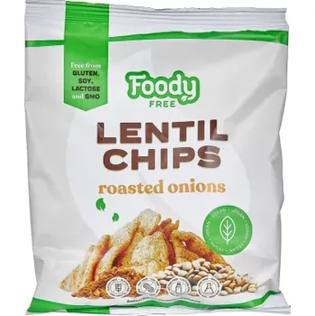 Chips Foody Free Bezlepkový Čočkový chips s osmaženou cibulkou (50g)