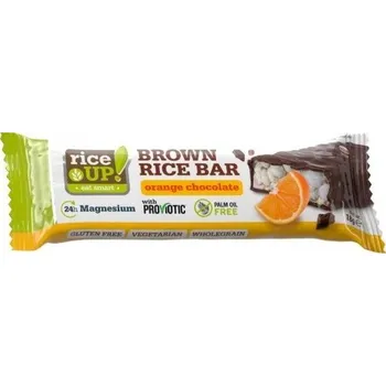 Čokoládová tyčinka Rice Up Bezlepková rýžová tyčinka s pomerančovou příchutí v tmavé čokoládové polevě (18g)