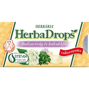 Žvýkačka Herbária HerbaDrops Bylinné pastilky bez cukru bezový květ a tymián (8 pastilek)