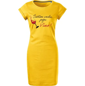 Dámské šaty Bavlněné letní šaty Šetřím vodu Velikost: S, Barva: Žlutá