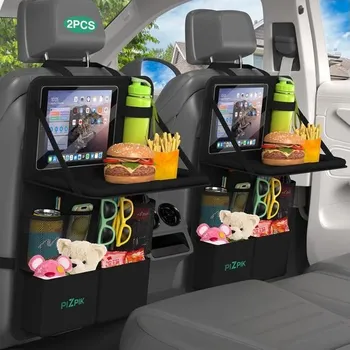 Úložný box Plzpik organizér do auta, 2 velké chrániče zadních sedadel, organizér na dětské autosedačky se