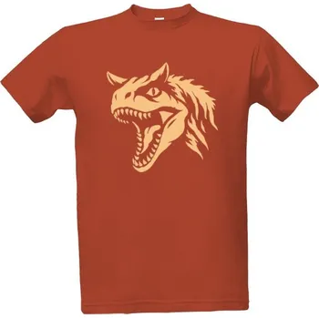 Pánské tričko Tričko s potiskem Carnotaurus tribal oranžová pánské