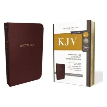 KJV Holy Bible: Personal Size Giant Print with 43,000 Cross References, Burgundy Bonded Leather, Red Letter, Comfort Print: King James Version - Nelson, Thomas