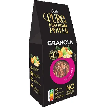 Dětská kaše Avena GoFit Bezlepková tropická granola s exotickým ovocem bez přidaného cukru (225g)