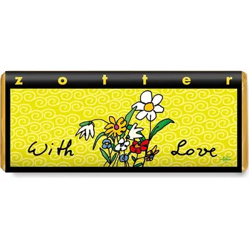 Čokoláda Zotter Bio plněná hořká čokoláda S láskou, 70 g