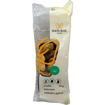 Natural Bezlepkové čokoládové kokosové ovesné sušenky s gojii (150g)