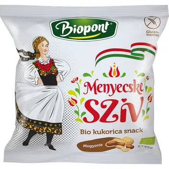 Chips Biopont Bio Kukuřičný snack Menyecske srdce arašídový (45g)