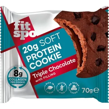 FitSpo Triple chocolate Bezlepkový Proteinový koláček bez přidaného cukru, trojitá čokoláda (70g)