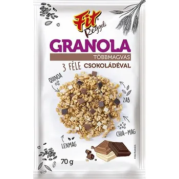 Fit Granola vícezrnná 3 druhy čokolády (70g)
