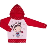 Mikina s kapucí - Puntík červená - Holčička s beruškou Velikost: 104