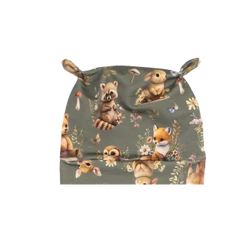 Čepička s ouškama - Lesní zvířátka Velikost: Newborn