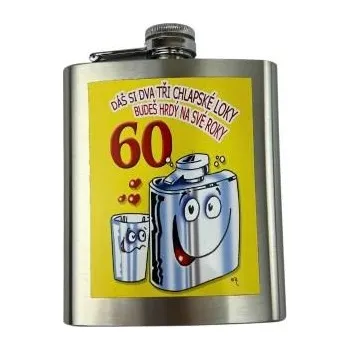 Placatka DIVJA Dárková placatka - plaskule - 200 ml - Dáš si dva tři chlapské loky - 60tka