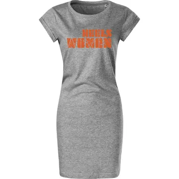 Dámské šaty Bavlněné letní šaty Heels woman Velikost: S, Barva: Tmavě šedý melír