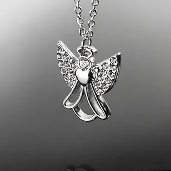 Náhrdelník Jemný ocelový náhrdelník anděl s krystaly č. 1464