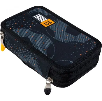 Penál Penál dvoupatrový vybavený, FOOTBAL, rozměry: 20 x 12,5 x 5 cm