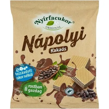 Nyírfacukor Oplatky plněné kakaovým krémem bez cukru s xylitolem (180g)