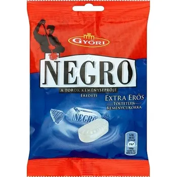Žvýkačka Győri Negro Originál extra silné tvrdé bonbóny neplněné (79g)
