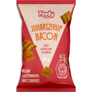 Chips Foody Free Bezlepkový Čočkový Chips javorový sirup a bacon (60g)