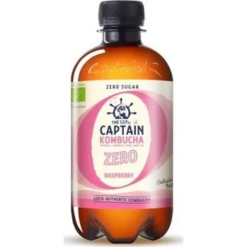 Captain Kombucha ZERO Bio Nápoj z kombuchy bez cukru - malina (400ml)